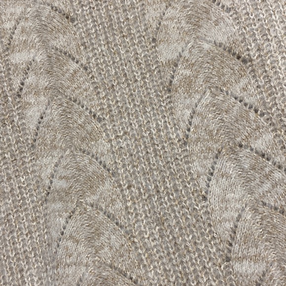 Kori America cream beige pull over knit poncho cover sweater mock neck sz S/M - Picture 6 of 7